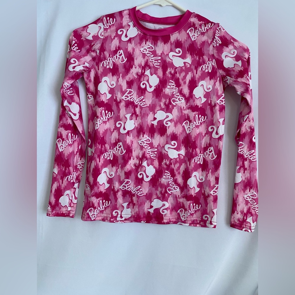 CUDDL DUDS Barbie Little Girls Stretch Poly Long Sleeve Crew Pajama‎ Size M NWOT